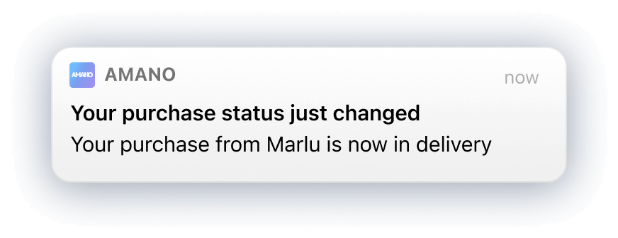 Amano notification status changed